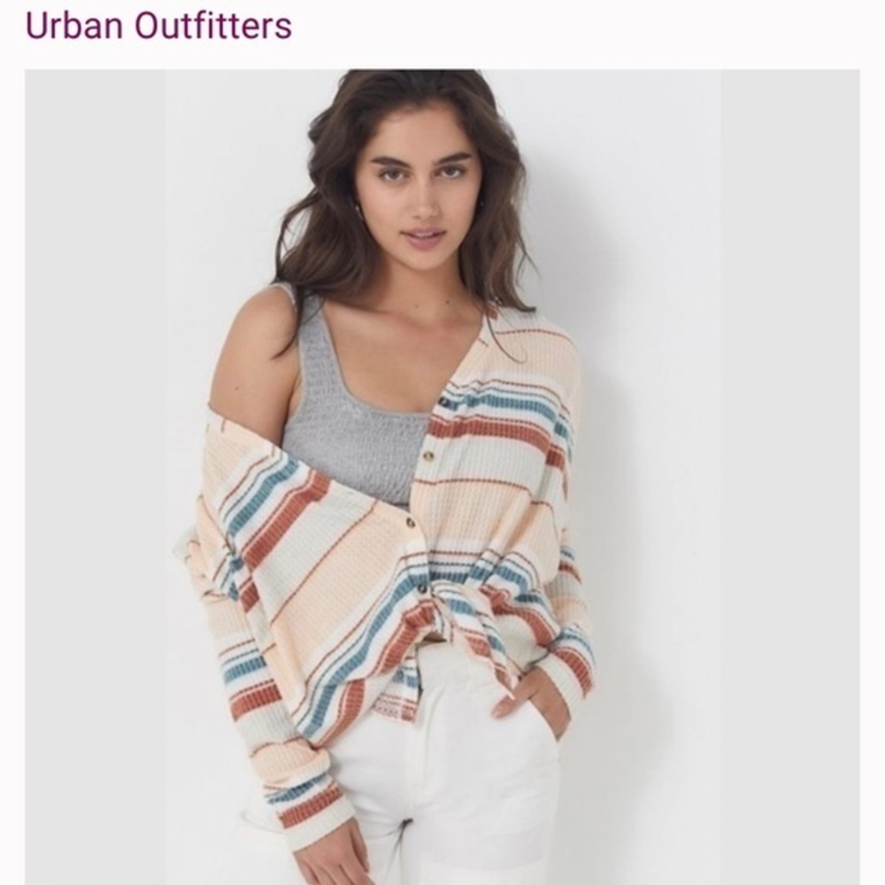 Urban Outfitters striped Multicolor Button-Up Cardigan size M